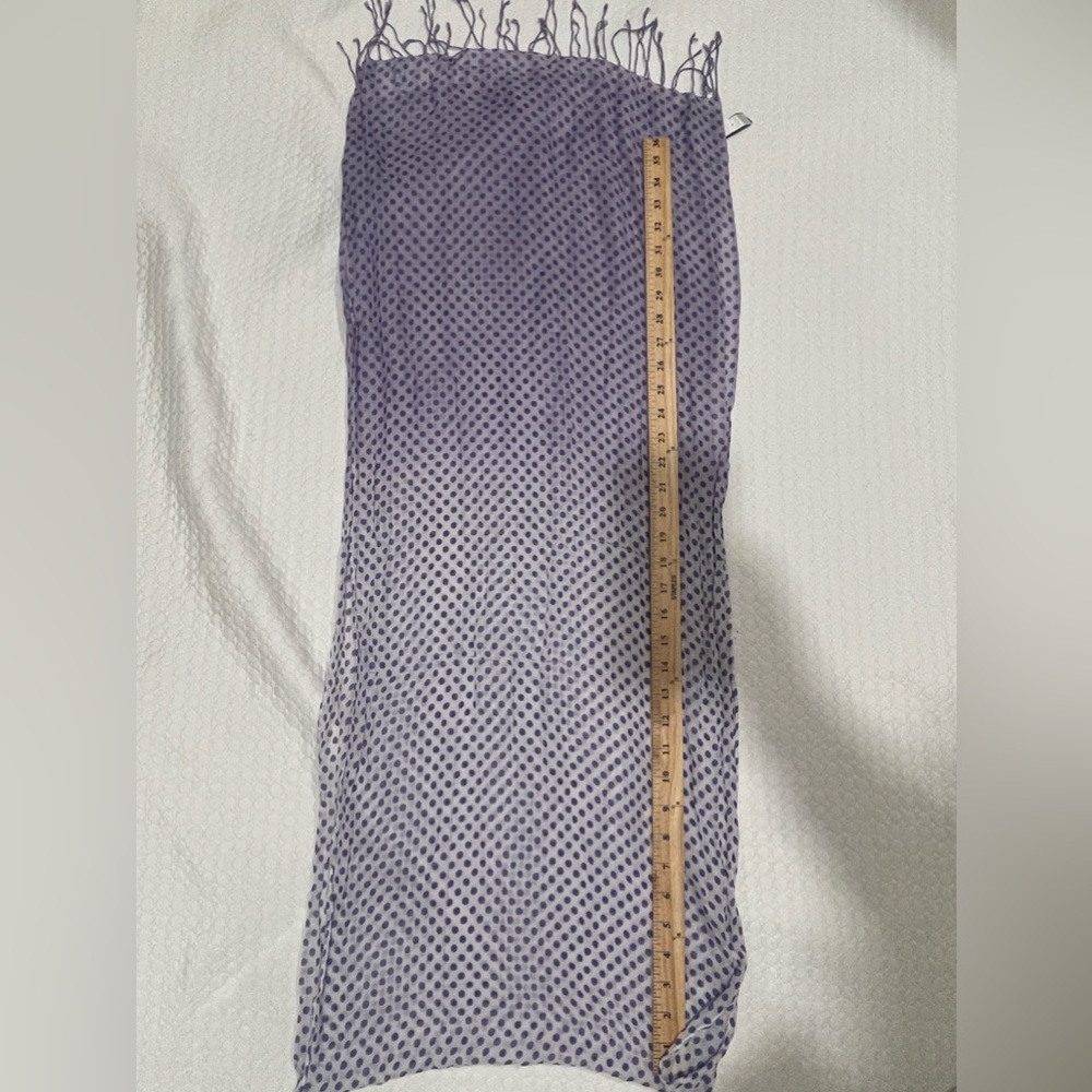 Purple Polka Dot Scarf/Shawl. Fun and flirty style. Lightweight. - Picture 9 of 10